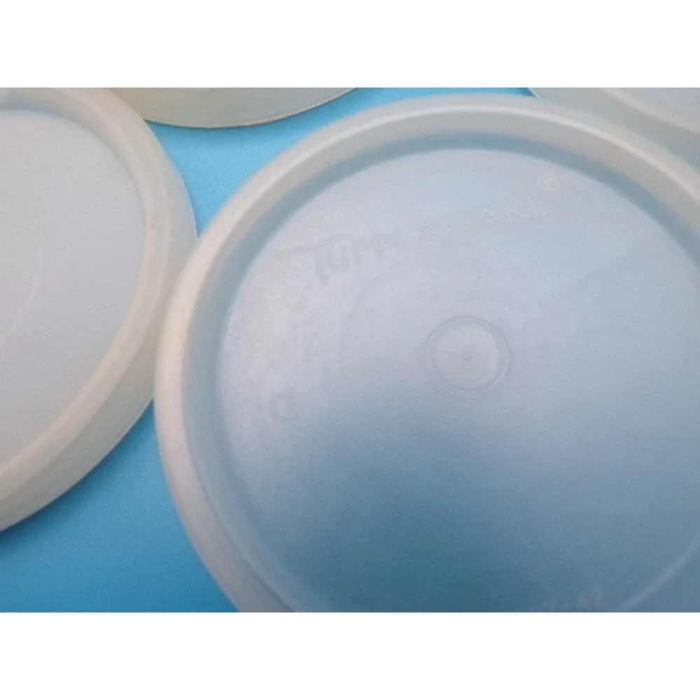 Tupperware Round Lids Set of 4‎ White Seal Tops Replacement Storage Approx 3